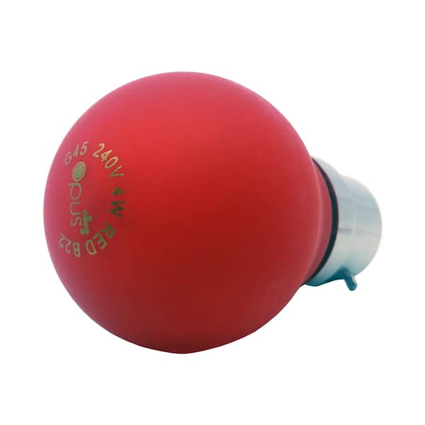 4watt Golfball LED BC B22 Bayonet Cap Red