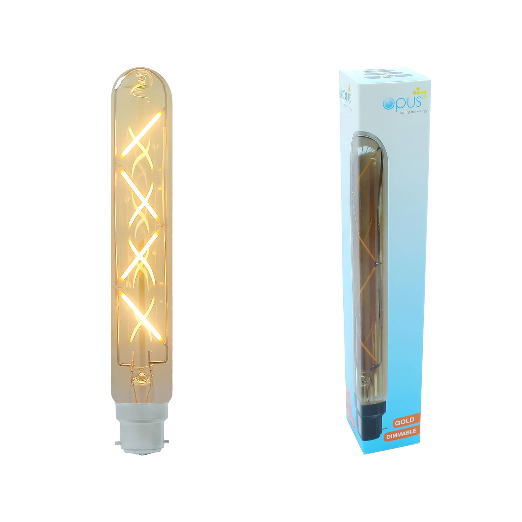 5watt Tubular T30 Led Bc B22 Bayonet Cap Very Warm White Gold Finish Equivalent To 60watt 5913